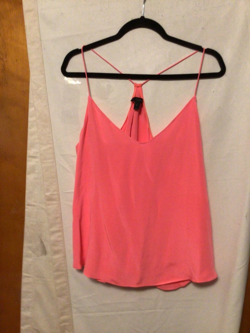 J.Crew 100% silk spaghetti strap razor back tank top SZ 12